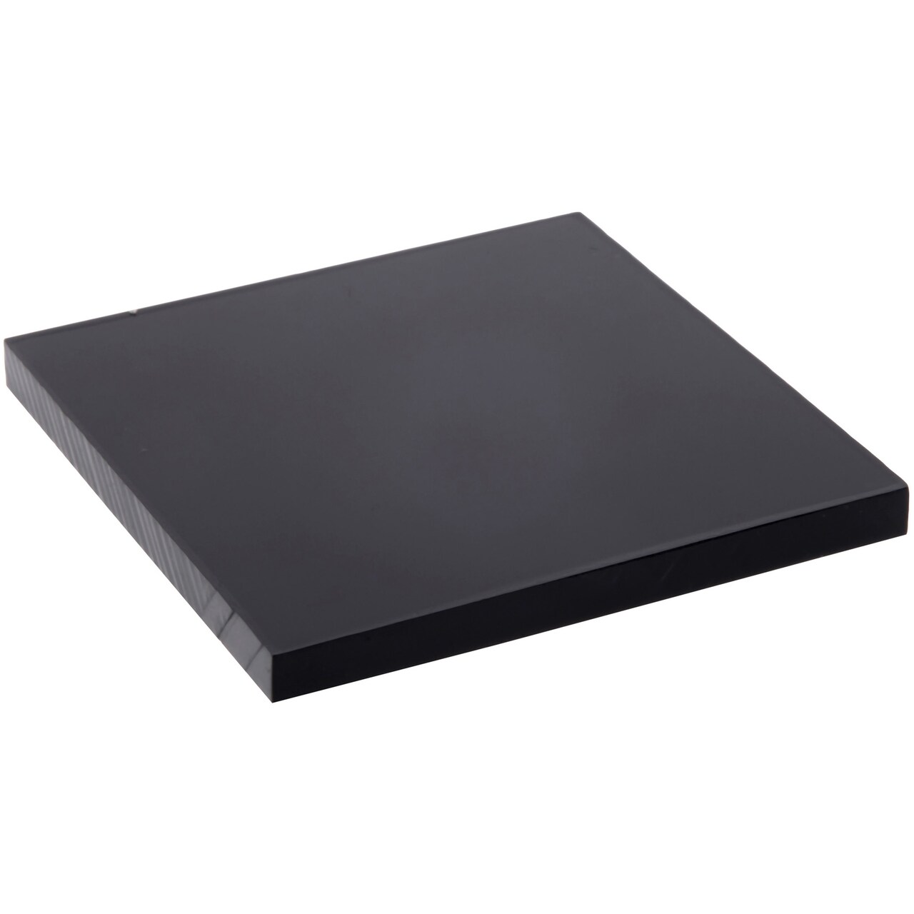 Plymor Black Acrylic Square Standard-Edge Display Base, 2.5" W x 2.5" D x 0.25" H